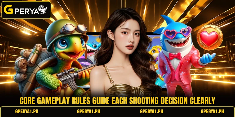 Core gameplay rules guide each shooting decision clearly