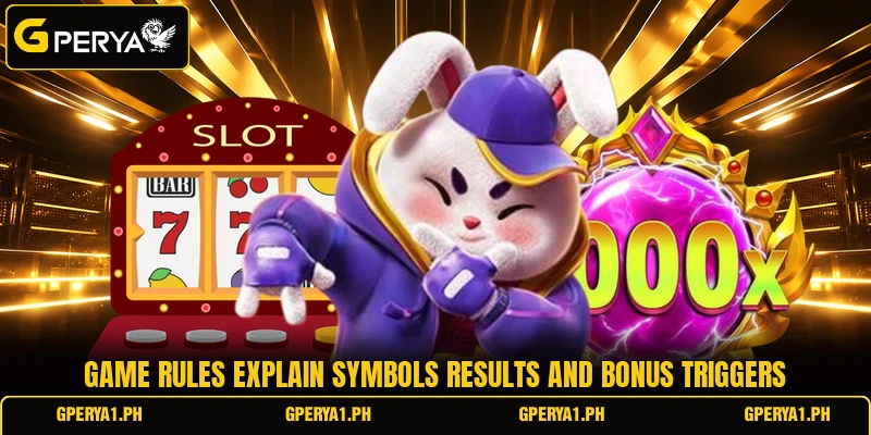 Game rules explain symbols results and bonus triggers