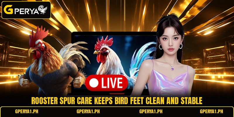 Rooster spur care keeps bird feet clean and stable