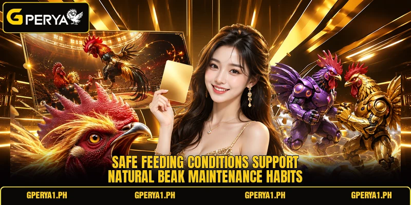 Safe feeding conditions support natural beak maintenance habits