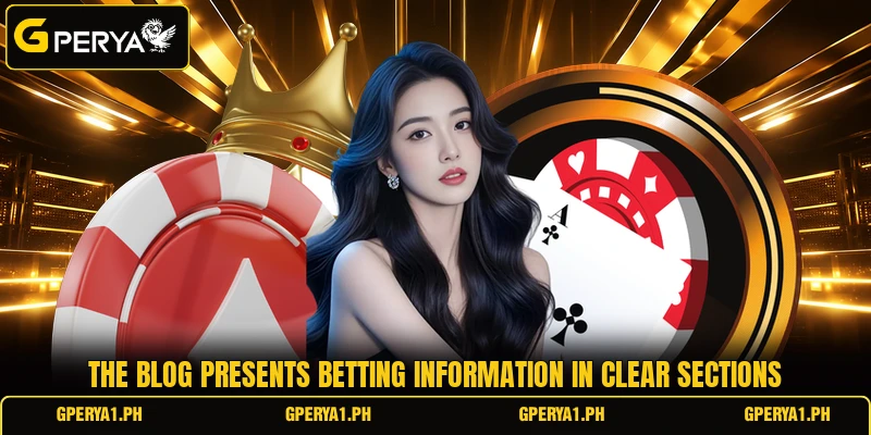 The blog presents betting information in clear sections