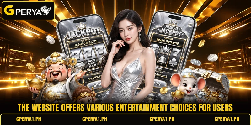 The website offers various entertainment choices for users